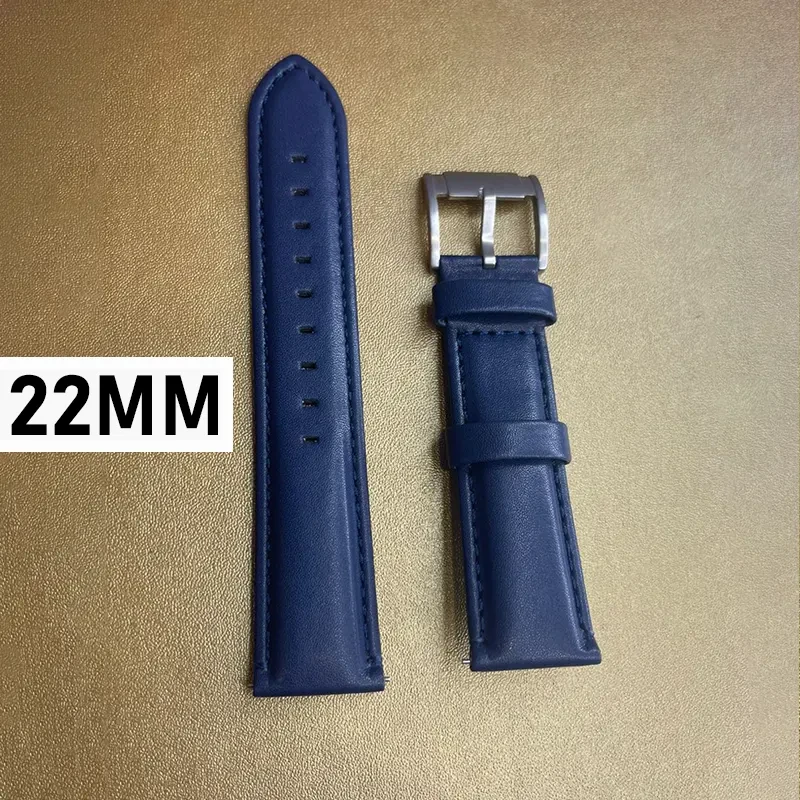 Fossil 22mm Full Blue On Front and Back Durable Leather Watch Strap